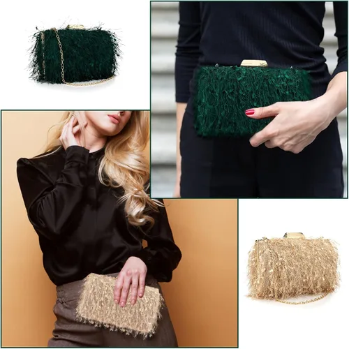 Miniatura 6 de YYW Bolso de mano para mujer, lindo bolso de mano con asa superior, bolsa de noche, bolsa cruzada, bolsa de hombro para boda, fiesta, baile