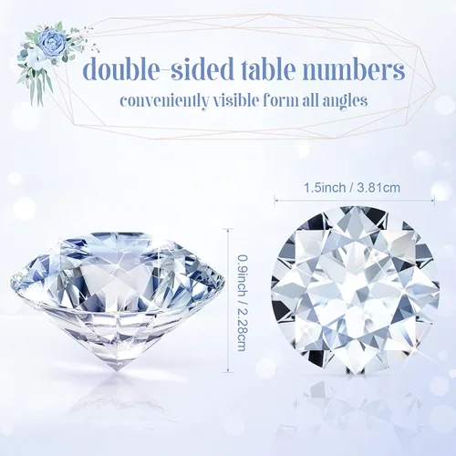 Miniatura 4 de MTLEE 36 portatarjetas con diamantes acrílicos para bodas, soportes de mesa de cristal, soportes de mesa para bodas, decoración de mesa de baby