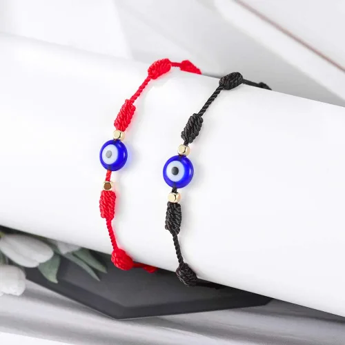 Miniatura 2 de Tarsus (Ver.3) Pulseras de la suerte de mal de ojo 7 nudos, amuleto de cuerda roja ajustable para mujeres y hombres