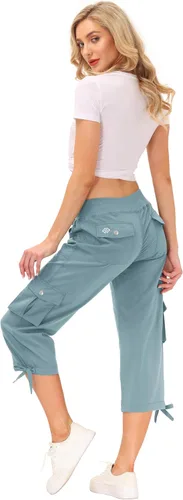 Miniatura 6 de MoFiz - Pantalones de senderismo tipo cargo y capri para mujer, ligeros, de secado rápido, al aire libre, deportivos, para viajes, casuales