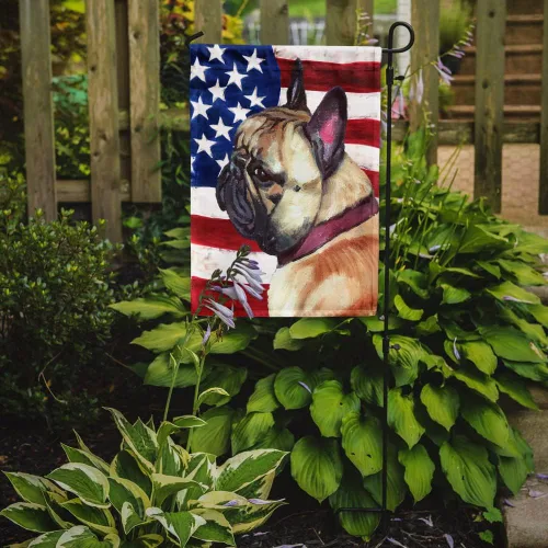 Miniatura 2 de Caroline's Treasures LH9545GF Bandera de jardín Bulldog Francés Frenchie EE.UU. Bandera Patriótica de la Bandera Americana Jardinera Bandera