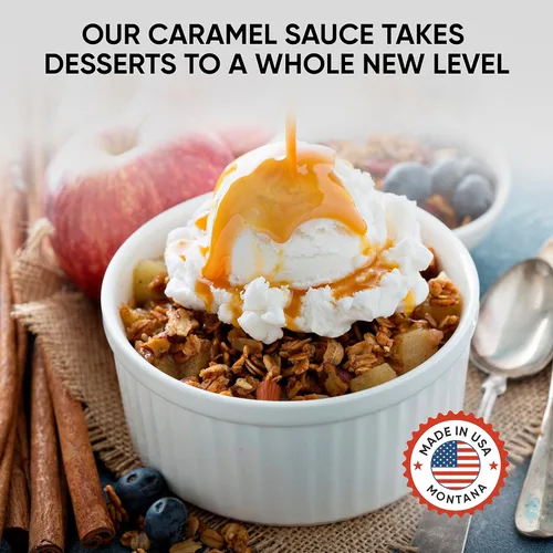 Miniatura 5 de King's Cupboard Salsa de caramelo crema - La salsa perfecta para helado, salsa de frutas, cobertura de postres, llovizna de caramelo para café, sin