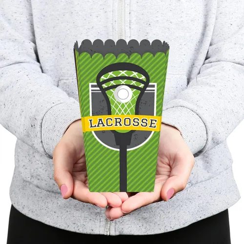 Miniatura 5 de Big Dot of Happiness Lax to The Max - Lacrosse - Cajas de palomitas de maíz para fiestas - Juego de 12