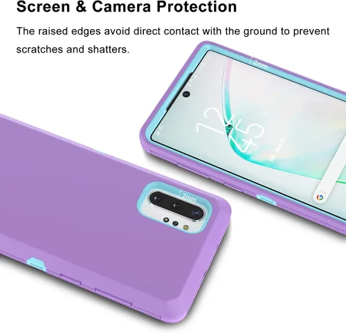 Miniatura 5 de Funda protectora híbrida para Samsung Galaxy Note 10 Plus, protección a prueba de golpes, resistente, de plástico duro, de goma, híbrida, para Lila