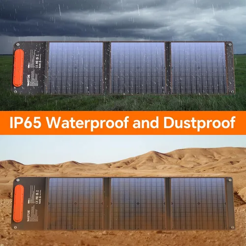 Miniatura 6 de Cargadores de panel solar portátil de 60 W con USB de 15 V y CC de 18 V, panel solar impermeable IP65 con bolsa de almacenamiento ligera, banco