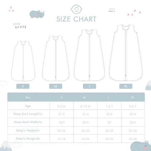 Miniatura 5 de TADO MUSLIN Saco de dormir para bebé de 0 a 6 meses, manta para bebés 100% algodón orgánico con cremallera de 2 vías YKK 0.5 TOG Sacos de dormir