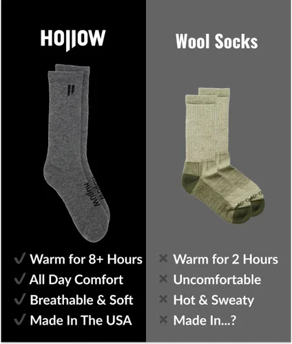Miniatura 5 de HOLLOW Calcetines para botas de alpaca para hombres y mujeres, caza, senderismo, ciclismo, al aire libre, diseñados para comodidad y rendimiento
