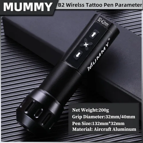 Miniatura 5 de Mummy Kit de máquina de bolígrafo de tatuaje rotativo con agarre de tatuaje extra de 1.575 in y batería extra para tatuaje, motor sin núcleo