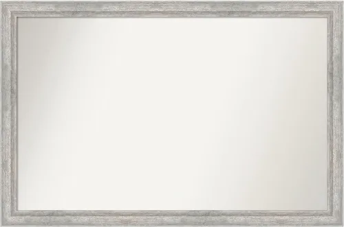 Miniatura 137 de Amanti Art Espejo de baño plateado para sobre fregadero, 23 x 23 pulgadas, espejo cuadrado plateado en ángulo, marco de madera moderno medio, se
