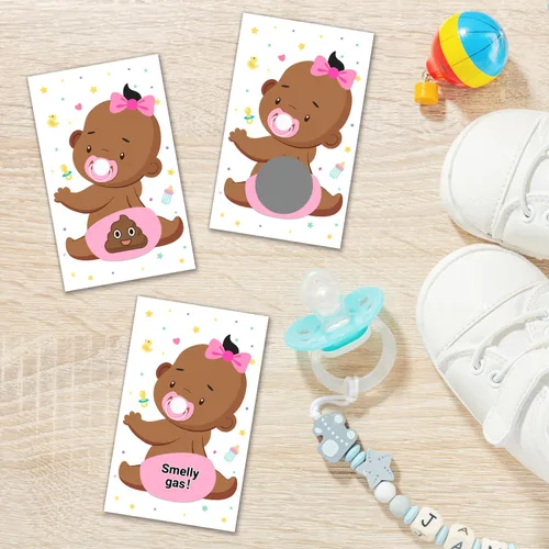 Miniatura 3 de Juego de 38 cartas para rifas de baby shower para niñas, boletos de lotería para baby shower, juegos de tarjetas para raspar, juegos de tarjetas