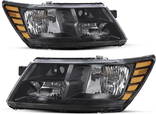 Miniatura 3 de JSBOYAT Conjunto de faros delanteros y luces traseras de repuesto para Dodge Journey 2009-2020, lado del conductor y del pasajero, carcasa negra