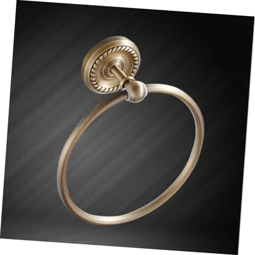 Miniatura 6 de Antique Brushed Brass Towel Ring Hanging Towel Rack Wall Mounted Round Bathroom Accessory for Home Hotel School Bathroom Decor