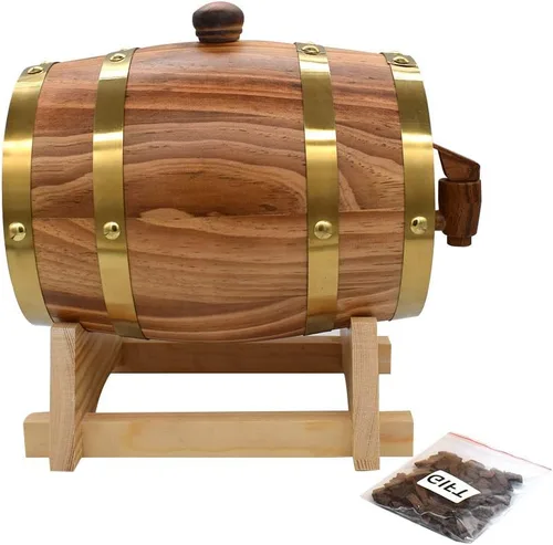 Barriles de envejecimiento de roble de 3 L, dispensador de barril de whisky para el hogar, cubo de vino para vino, licores, cerveza y licor (con