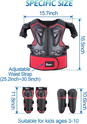 Miniatura 6 de StarknightMT Conjunto de Armadura para Motocicleta Infantil, Equipo para Moto de Tierra, Chaleco Protector para Pecho, Columna Vertebral, Espalda