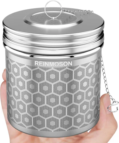 Miniatura 11 de Reinmoson Colador de Té Grande para Té Suelto y Especias para Cocina, Coladores de Malla Extra Fina, Colador de Té de Hojas Sueltas de Acero 1