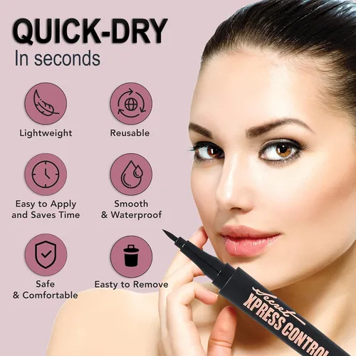 Miniatura 5 de Secret Xpress Control Lápiz delineador de ojos negro líquido impermeable mate de larga duración maquillaje profesional