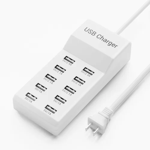 Miniatura 7 de Tira de alimentación USB de 10 puertos 50w10A, concentrador de cargador multipuerto, compatible con iPhone, Galaxy, iPad Tablet y otros dispositivos