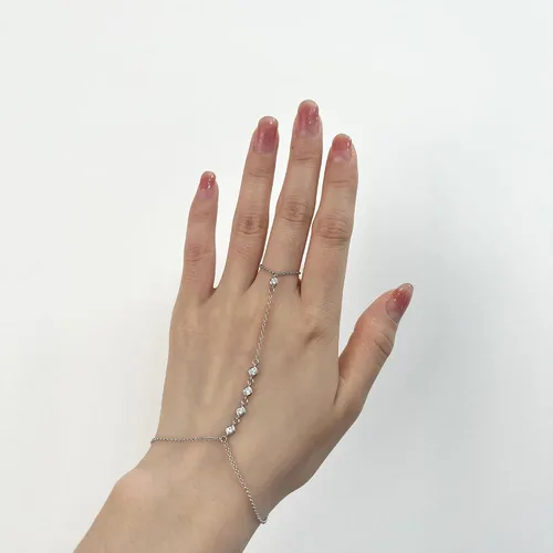 Miniatura 5 de Pulsera de plata de ley 925 para mujer, pulsera de mano para mujer, pulseras esclavas de 7 a 9 pulgadas ajustable