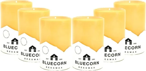 Miniatura 8 de Bluecorn Beeswax Vela de Pilar, 100% Cera de Abejas Natural Pura, Velas 2x3, Combustión Limpia y Sin Goteo, Larga Duración (25 Hr) Sin Parafina