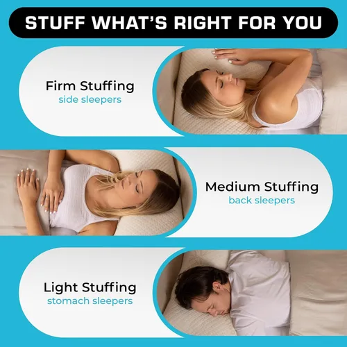Miniatura 5 de Xtreme Comforts Almohadas de cama para dormir (paquete de 2) Almohadas ajustables de espuma viscoelástica triturada con funda de enfriamiento