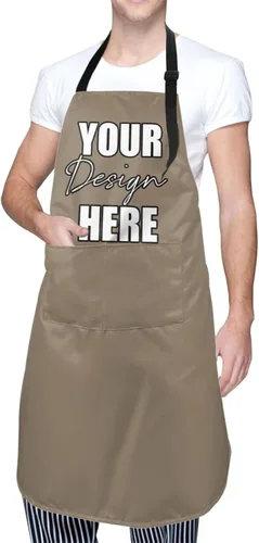 Miniatura 32 de AmaPark Delantal personalizado impermeable con bolsillos personalizados divertidos delantales de chef para cocinero Jaspeado Oscuro