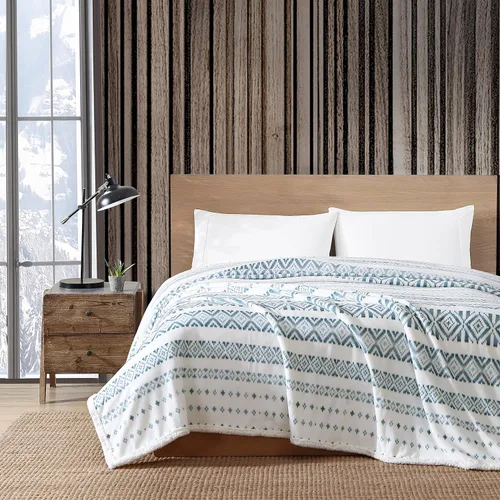 Miniatura 14 de Eddie Bauer - Manta de tamaño twin, manta de cama de felpa ultrasuave con reverso de borrego sintético, ropa de cama de gran tamaño para sofá o cama