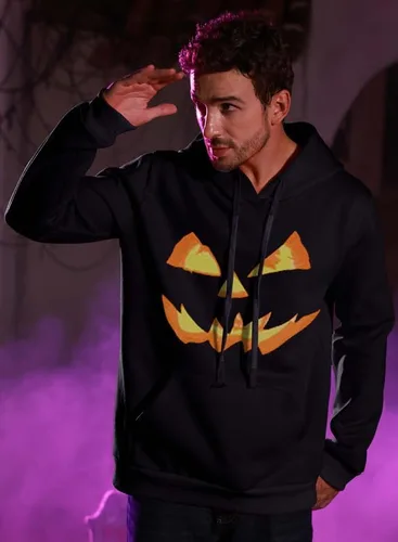 Miniatura 3 de Arvilhill Sudadera con capucha de calabaza de Halloween para hombre