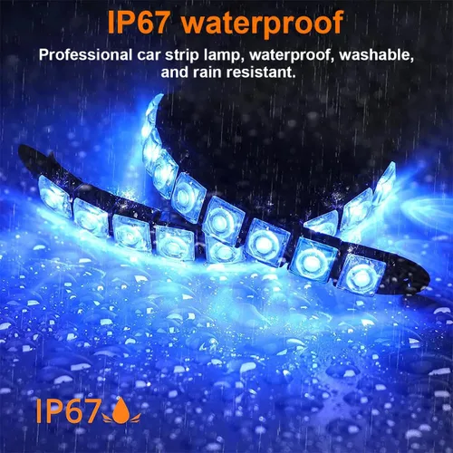 Miniatura 5 de 2 piezas de 9 LED tira de luces de circulación diurna DRL, lámpara antiniebla de punto brillante flexible, luz de alto poder de despeje, accesorios
