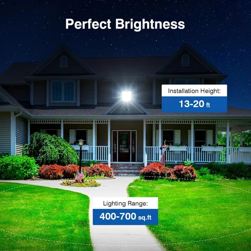 Miniatura 4 de Farolas solares impermeables para exteriores, 6500 K, luz de inundación gran angular de 320°, luz LED de estacionamiento solar con sensor