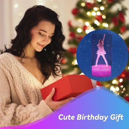 Miniatura 6 de Regalos para niñas, regalo de cumpleaños de niña cantante, decoración para habitación. Lámpara de mesa para suministros de fiesta musical. Luz