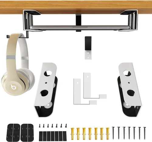 Miniatura 9 de BYMECOST Soporte de almacenamiento para portátil debajo del escritorio, soporte de metal para dispositivos bajo el escritorio, para dispositivos