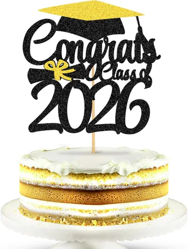 Miniatura 7 de Graduation Decorations 2026, Pack of 1, Glitter Graduation Cake Decorations, Graduation Cake Decorations 2026, Class of 2026 Cake Decorations, Grad