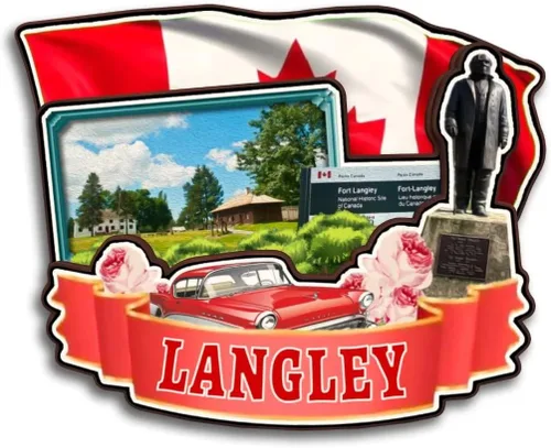 Miniatura 18 de Surrey British Columbia Canadá - Imán para nevera de madera 3D hecho a mano para viaje, ciudad recuerdos, nevera, regalo para decoración del hogar
