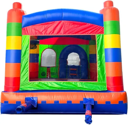 Miniatura 8 de Crossover - Casa inflable de rebote con tobogán para niños, 26.5 x 12 x 14.5 pies, bloque de construcción combinado de tobogán acuático, incluye