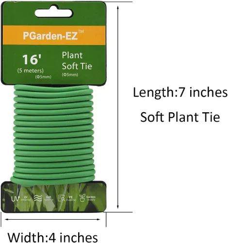 Miniatura 5 de PGarden-EZ Corba de torsión verde suave para plantas, suministro de jardín flexible de TPR, para tomates, rosas, vides y organización