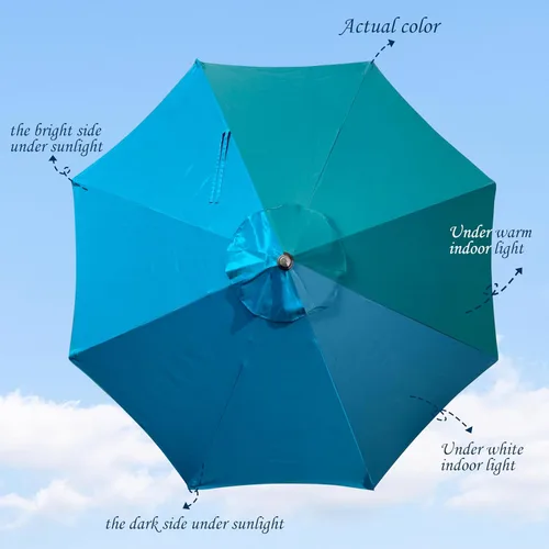Miniatura 2 de Blissun - Sombrilla de aluminio para patio al aire libre de 9 pies, sombrilla de mesa para exteriores, sombrilla de jardín, sombrilla de mercado