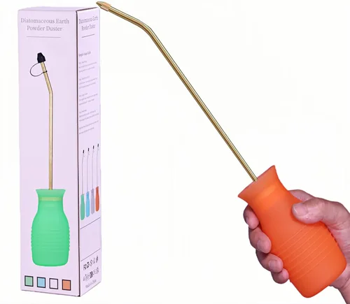 Miniatura 12 de Plumero de polvo/aplicador de polvo de bulbo de tierra de diatomeas grandes/aplicador de polvo - Bulbo/aplicador de tierra de diatomeas (verde)