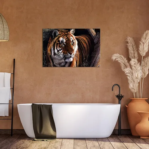 Miniatura 5 de KLVOS Lienzo decorativo para pared con diseño de animales salvajes, imágenes de tigre real de Bengala para pintura de pared, arte contemporáneo