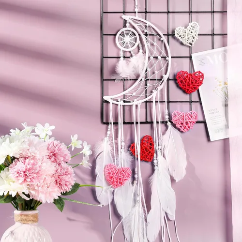 Miniatura 7 de 24 bolas de ratán en forma de corazón de San Valentín de 2.36 pulgadas, rellenos de tazones de jarrón de corazón, decoración de ratán de mimbre