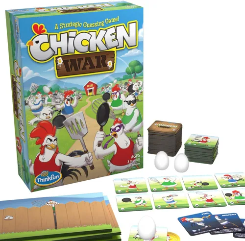 ThinkFun Chicken War Game - Un juego de mesa estratégico con un tema divertido y obras de arte divertidas, perfecto para noches de juego