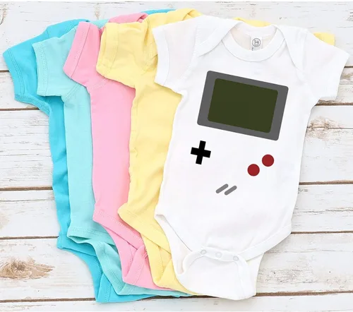 Miniatura 6 de Juego Boy Divertido Adorable Bebé Ducha Gamer Mono Mono