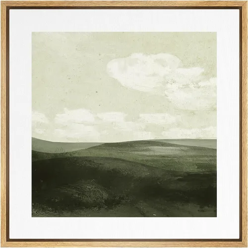 Miniatura 29 de SIGNWIN Lienzo enmarcado para pared, diseño retro de cielo azul y nube, paisaje, naturaleza, ilustraciones de área silvestre, bellas artes, casa