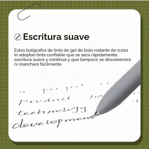 Miniatura 3 de YOXMJDB Bolígrafos de gel, 10 piezas de 0.5 mm de punta fina, bolígrafos de escritura suave de alta gama, bolígrafos de tinta negra para diario