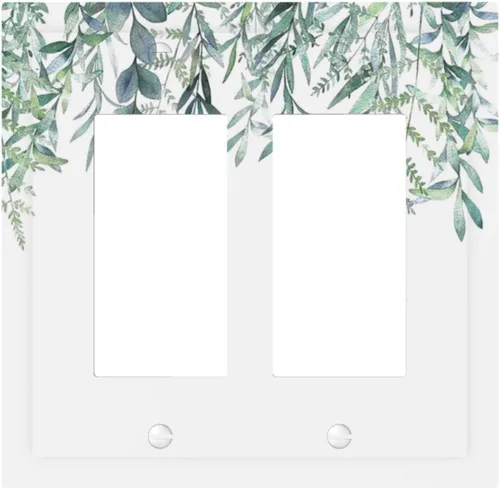 Miniatura 51 de Hojas de eucalipto, vegetación, flores de vid, sencillez, cubiertas decorativas de salida de 1 pandilla, placa de pared para interruptor de luz