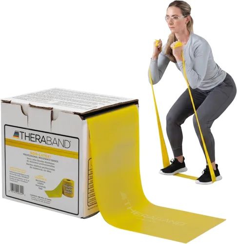 Miniatura 11 de THERABAND Resistance Band, Gold, Max, 25-Yard Roll, Latex-Free, Elastic Band for Exercise, Physical Therapy, Yoga, Pilates, Stretching, Home Azul