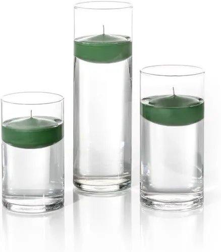 Miniatura 35 de yummi Juego de 18 velas flotantes y jarrones cilíndricos - Borgoña