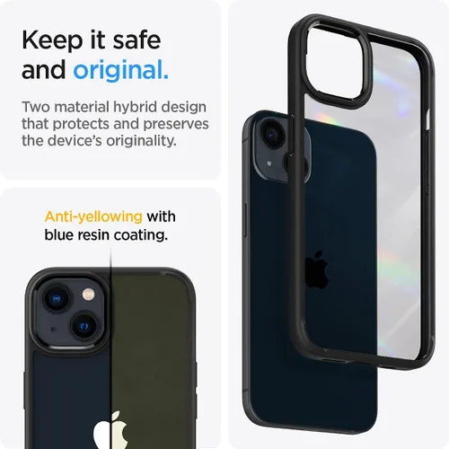 Miniatura 4 de Spigen Funda para iPhone 13 Mini, ultra híbrida, sin anillo magnético, antiamarilleo, negro mate