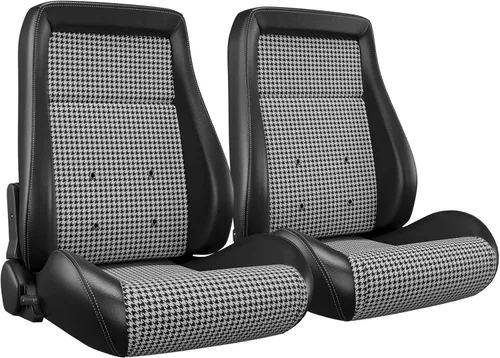 Miniatura 13 de 2 asientos universales ajustables de carreras con deslizadores dobles, asientos de cubo reclinables, 1 par de asientos deportivos para vehículos