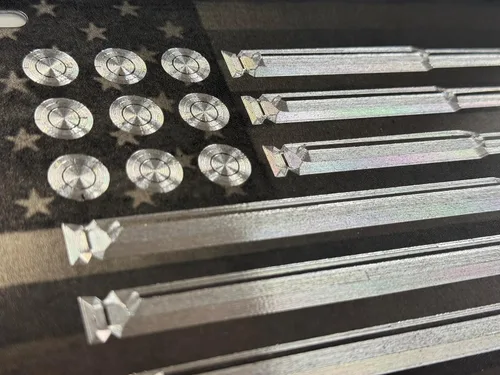 Miniatura 7 de Combo Laser & Diamond Etched - Placa de matrícula delantera con diseño de bandera de EE. UU