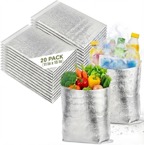 Miniatura 9 de SMILCO Bolsas aislantes reutilizables para cajas térmicas, forros metalizados, lonchera, caja de alimentos, bolsa de compras, forro aislante